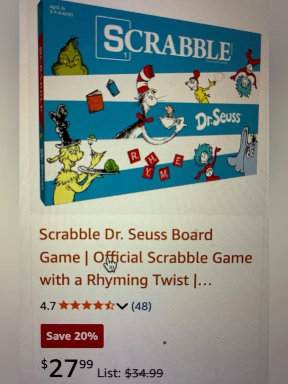 Hasbro - DR. SEUSS SCRABBLE (nwt)